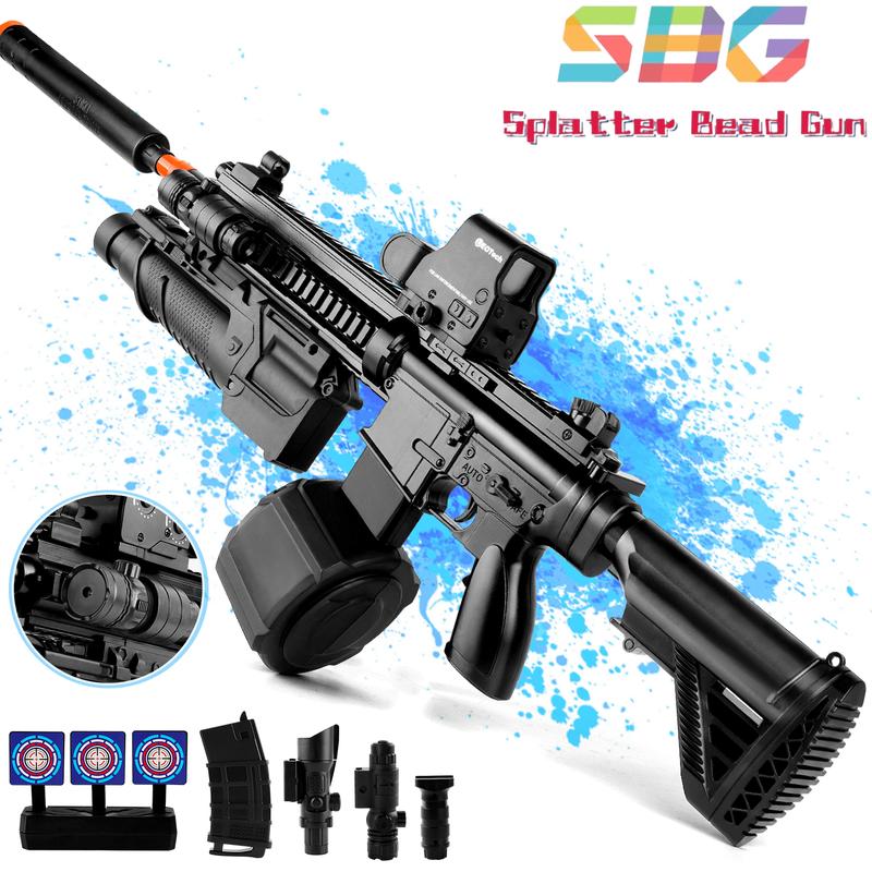 M416 Automatic gel gun, drum, infrared flashlight, holographic scope, target - no bullets. Ideal Christmas and Thanksgiving gifts for children