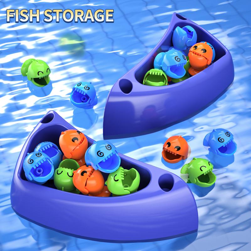 Fishing Games, 24 PCS Magnetic Fishing Game, Travel Party Rotating Board Toys with Sound, Christmas Birthday Gift