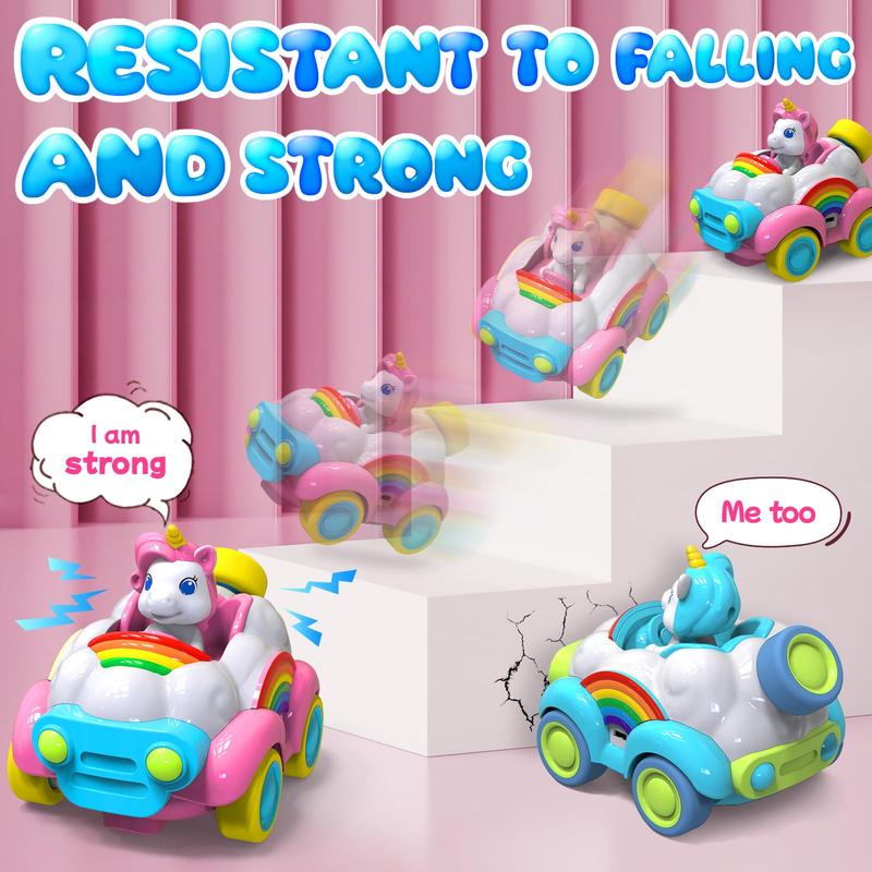 2 PACK Unicorn RC Cars - LED Light Show, Music, and Interactive Sounds for Little Kids