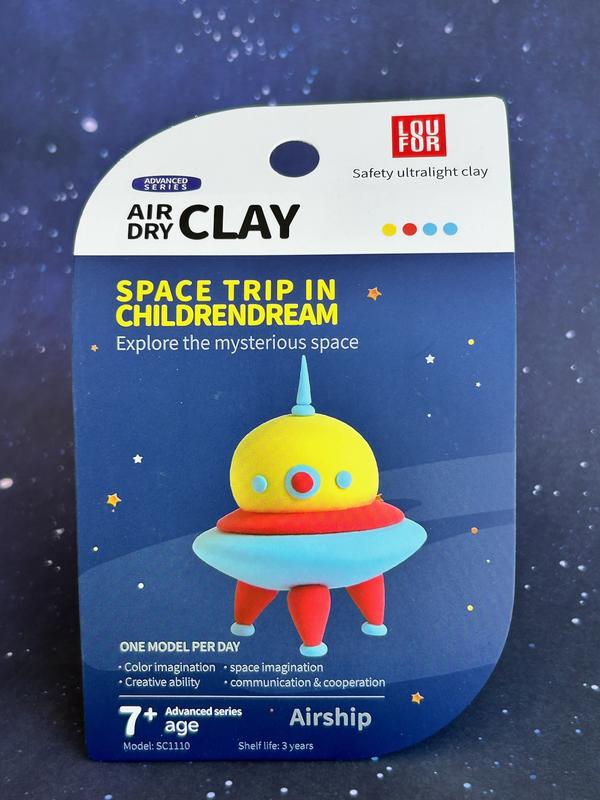 Air Dry Clay DIY 12 in 1 - Space Adventure - Soft + Ultra Light, Safe and Non-Toxic loufor  clay