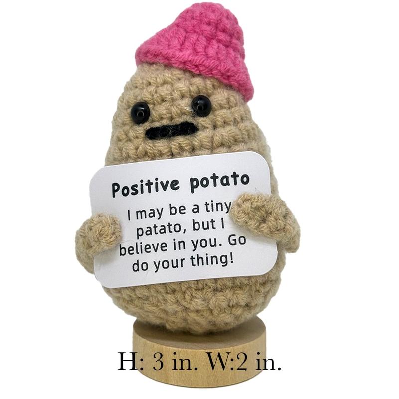 Handmade Crocheted Potato Positive potatoes, Positive Potato Knit Doll, emotional support,  Shelf Statues & Figurines