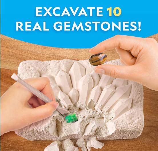 NATIONAL GEOGRAPHIC Gemstone Dig Kit – Dig Up 10 Gemstones and Crystals