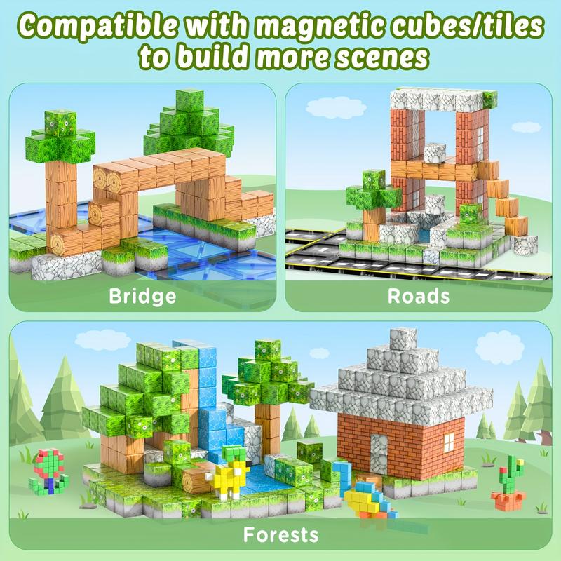 103PCS Kids Magnetic Building Blocks Set, Build My Magnetic World, STEM Sensory Cubes, Educational Magnetic Birthday Gift Toys