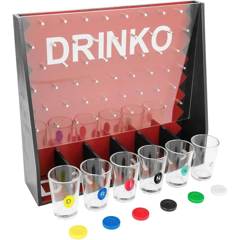 Drinko Adult Party Game | As seen on Jimmy Fallon | Based on TV Classic Plinko | Up to 6 Players | Board, 6x Glasses, 6x Chips by Fairly Odd Novelties