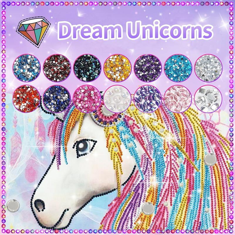 5D Series-Owl Unicorn Cat Horse Diamond Painting Kits,Set of 2 pieces for 6-10 Year Old kids,Best Chritmas Birthday Gift,Home Wall Decor Gift Kits