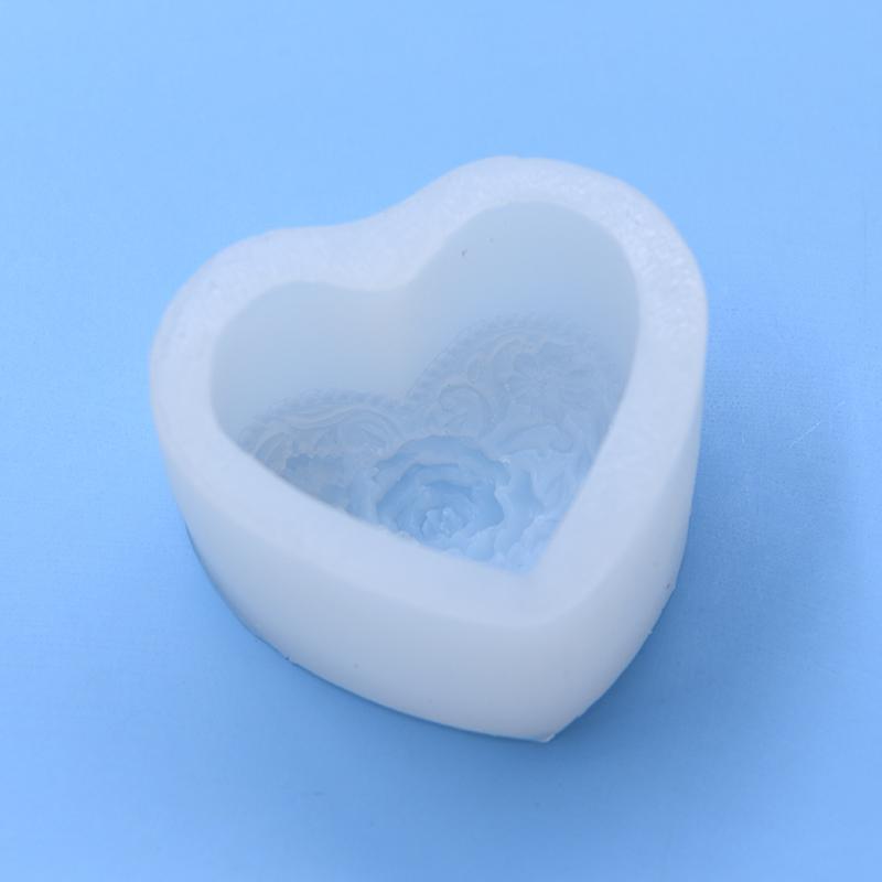 Heart Shaped Rose Design Silicone Mold, DIY Candle Soap Making Mold, DIY Candle Soap Making Tool