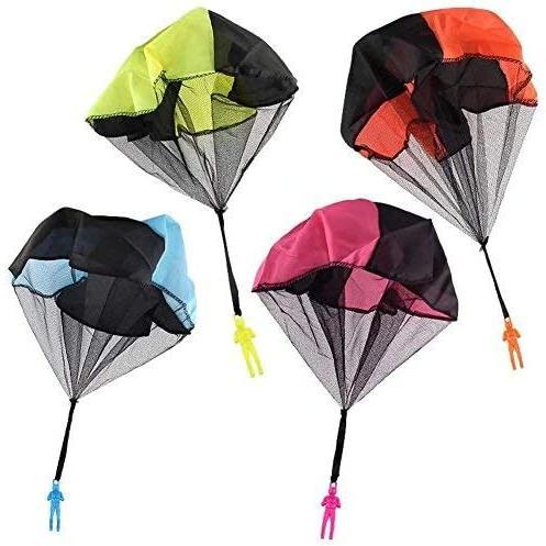 4PCS Set Tangle Parachute Figures Hand Throw Soliders Square Outdoor Children's Flying Toys | No Strin