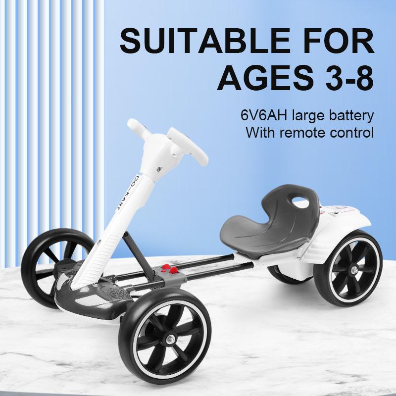 White Pedal Go Kart for Adults – Adjustable Ride On Toy for 8-13 – Foldable Electric Go Kart, Go Cart for Adults Outdoor Pedal Car