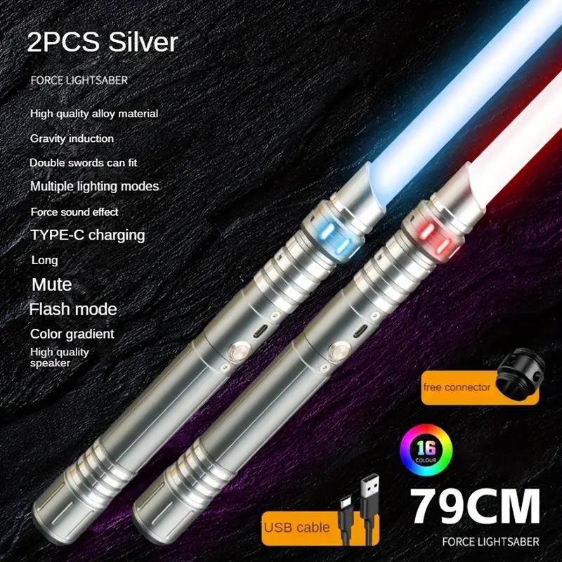 Gravity Sensing Light Saber 2 In 1 16-color Light Up Sword Rechargeable Toy Party Glow Sword, Christmas Gift Lightsaber