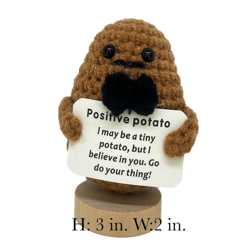 Handmade Crocheted Potato Positive potatoes, Positive Potato Knit Doll, emotional support,  Shelf Statues & Figurines