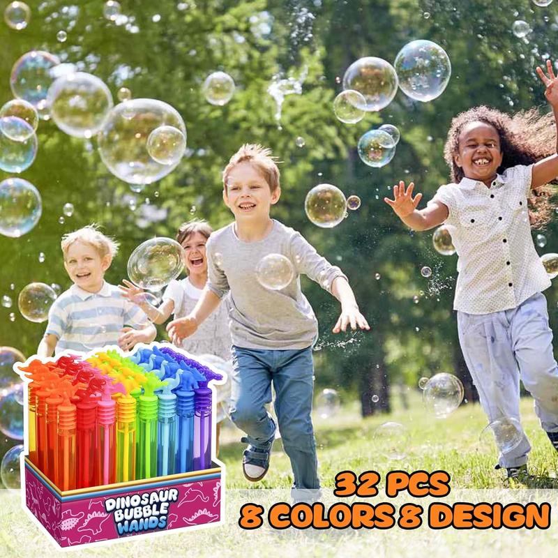 32 Pack Bubble for s Party Favors, 8 Style Mini Bubble Wands with Gift Box, Dinosaur Toys Bulk for Carnival Prizes Goodie Bag Stuffers Supplies, Birthday Bath Time Bubbles Blower Toy for Girl Boy