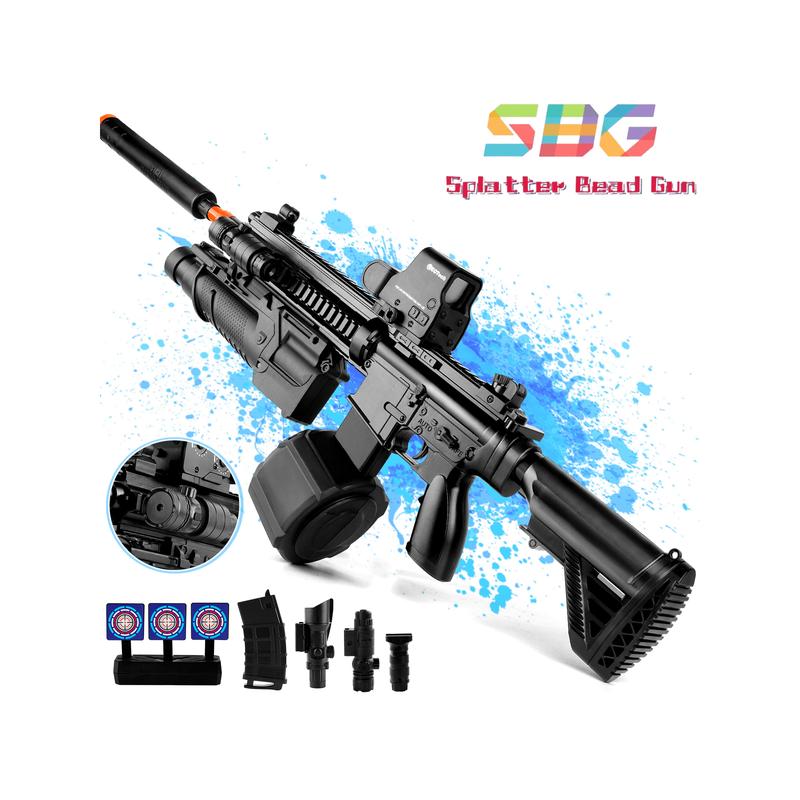 M416 Automatic gel gun, drum, infrared flashlight, holographic scope, target - no bullets. Ideal Christmas and Thanksgiving gifts for children