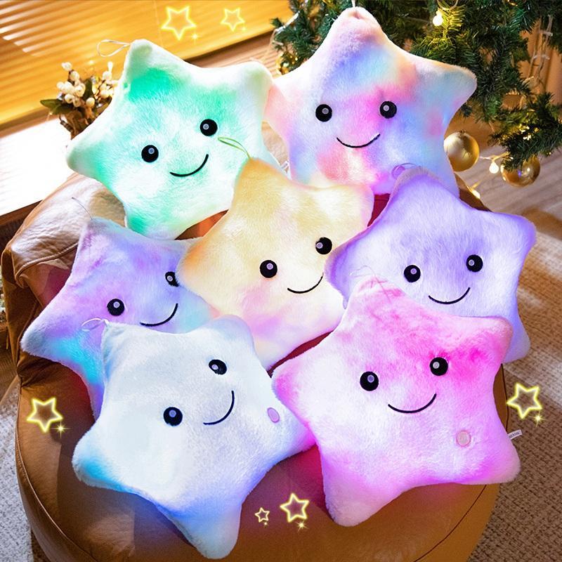 Luminous Star Pillow Plush Toy, Cute Star Shaped Plush Toy, Soft Plush Toy for Home & Office, Perfect Gift for Birthday & Holiday, Get Two Three Number 5 Batteries By Yourself