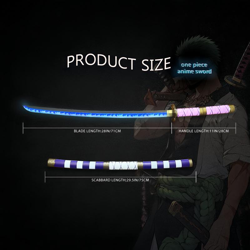 2.0 Upgraded Light Up One Piece Second Generation Kitetsu Sword - 40 inches Plastic Anime cosplay prop with Belt & Stand