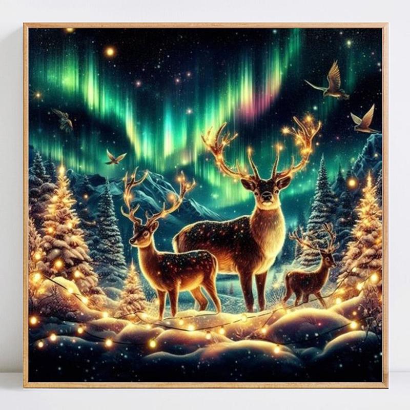 Deer Pattern DIY Diamond Arts Colorful Painting Kit without Frame, DIY 5D Diamond Decor Painting by Numbers Kit, Wall Art Decor for Home Living Room Bedroom