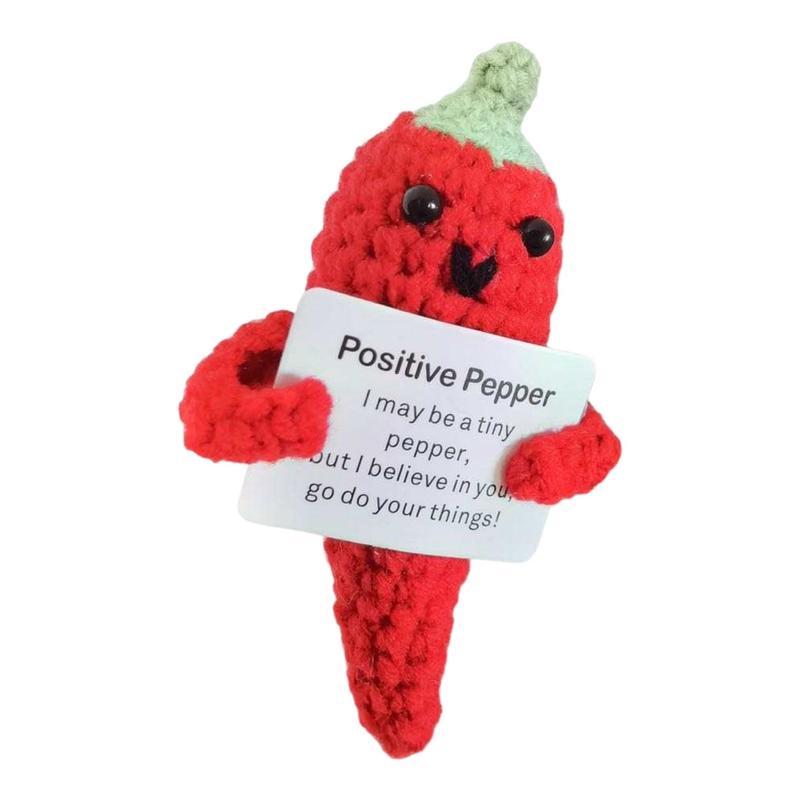 Crochet Positive Potato uplifting positive energy and vibes, positive pepper, lemon, parrot, penguin, pumpkin, Mermaid, Cat, Cow PLUS More choices. Great gifts to carry anywhere