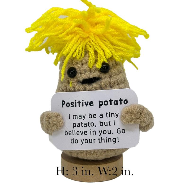 Handmade Crocheted Potato Positive potatoes, Positive Potato Knit Doll, emotional support,  Shelf Statues & Figurines