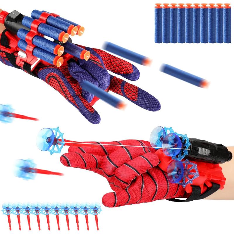 2 Sets Web Shooters for Kids - Web Shooting Game - Launcher Gloves Toy- Launcher with Wrist Toy Set - Hero Cosplay Boys Gift Funny Educational Decoration