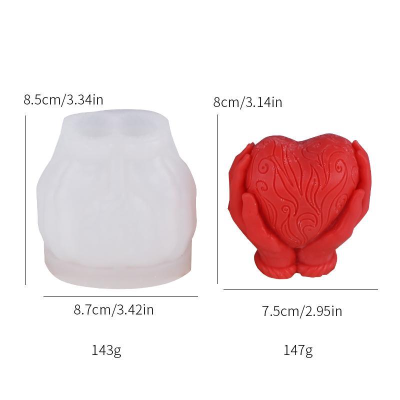 Holding Heart In Hands Shaped Candle Mold, Silicone Handmade Soap Mold, DIY Decorative Mold for Home Decoration