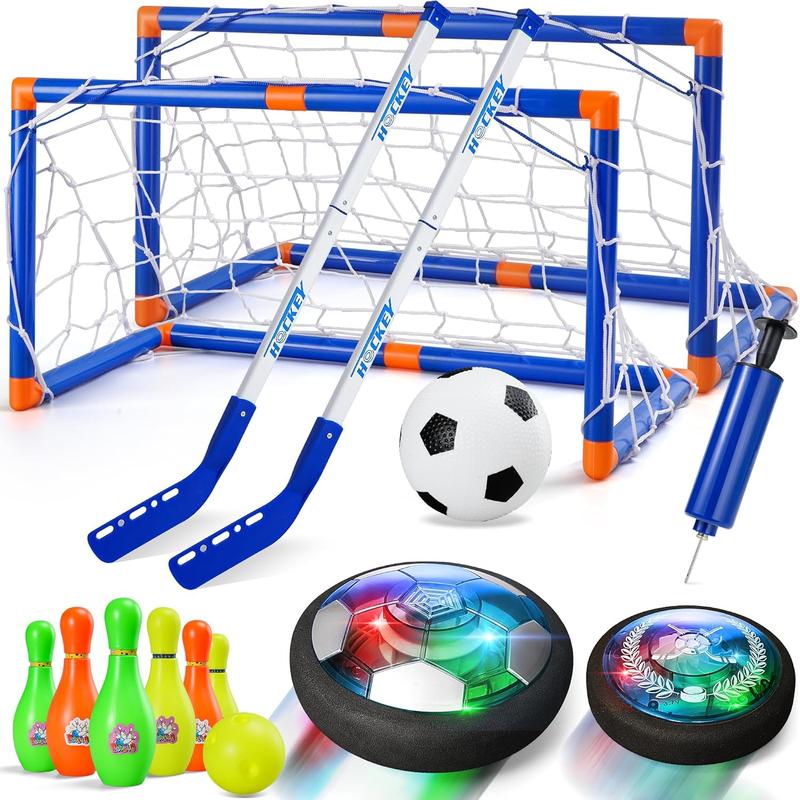 4-in-1 Hover Soccer Ball Set, Rechargable Air Floating Soccer  with LED Lights, Indoor & Outdoor   Toys, Christmas Birthday Gifts for Boys Girls Aged 3 4 5 6 7 8-12