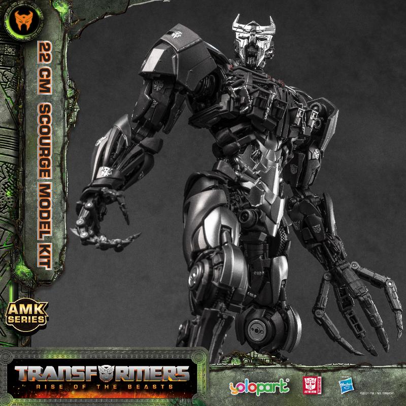 Transformers Toys: Scourge Action Figure - Rise of the Beasts - 8.66 Inch Pre-assembled Model Kit from the YOLOPARK AMK Series