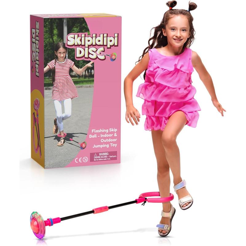 TOYS Skip It Ankle Toy - Pink Flashing Retro Skipit Toy Hopper Ball, Ankle Jump Rope Skip Ball - Improve Coordination, Get Exercise The Fun Way - Best Retro Birthday Gift for Kids Ages 5-12