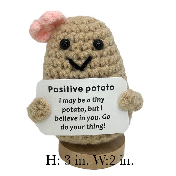 Handmade Crocheted Potato Positive potatoes, Positive Potato Knit Doll, emotional support,  Shelf Statues & Figurines