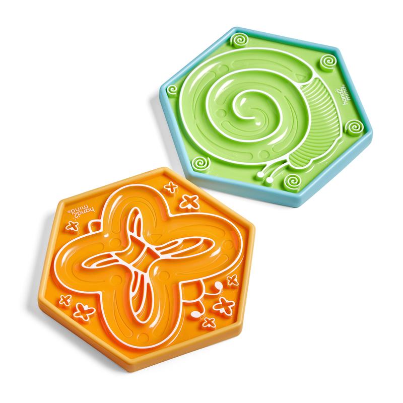 hand2mind Mindful Maze Garden Pack, Finger Labyrinth for Kids, Mindfulness for Kids, Sensory Play Therapy Toys, Calm Down Corner Supplies, Social Emotional Learning Activities (Set of 2)