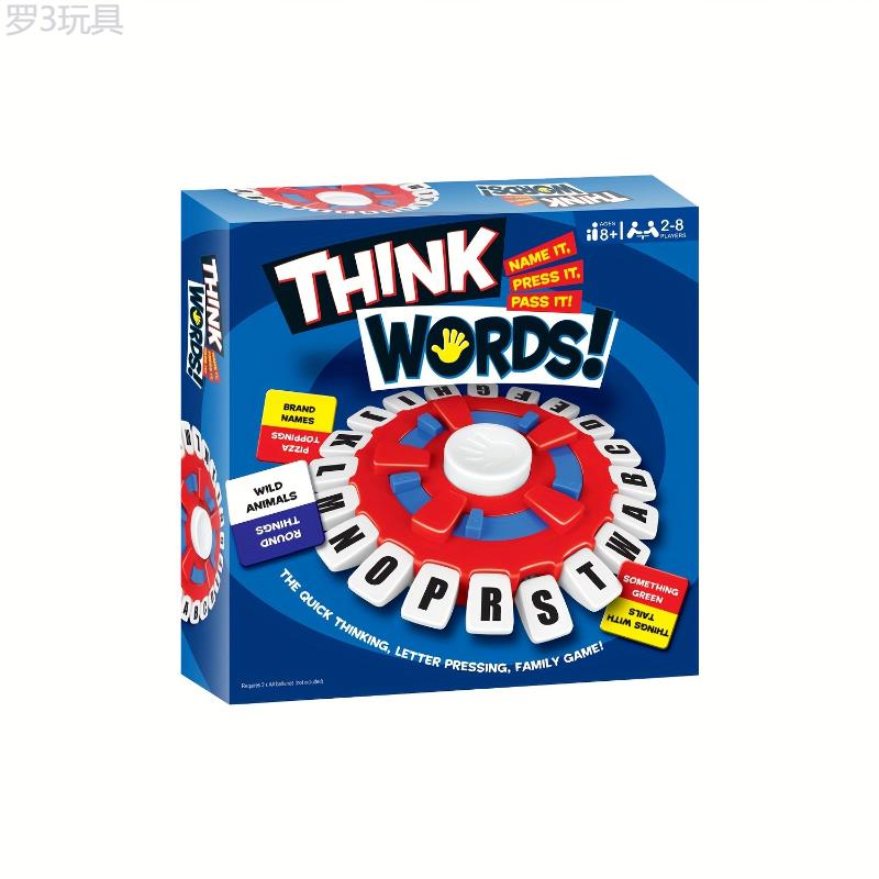 Limited Edition Think Words! Interactive Board Game - Fast-Paced Word Fun for Ages 14+ - Durable PVC Material - Ideal for Family Gatherings, Holidays, and Gift Giving