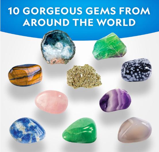 NATIONAL GEOGRAPHIC Gemstone Dig Kit – Dig Up 10 Gemstones and Crystals