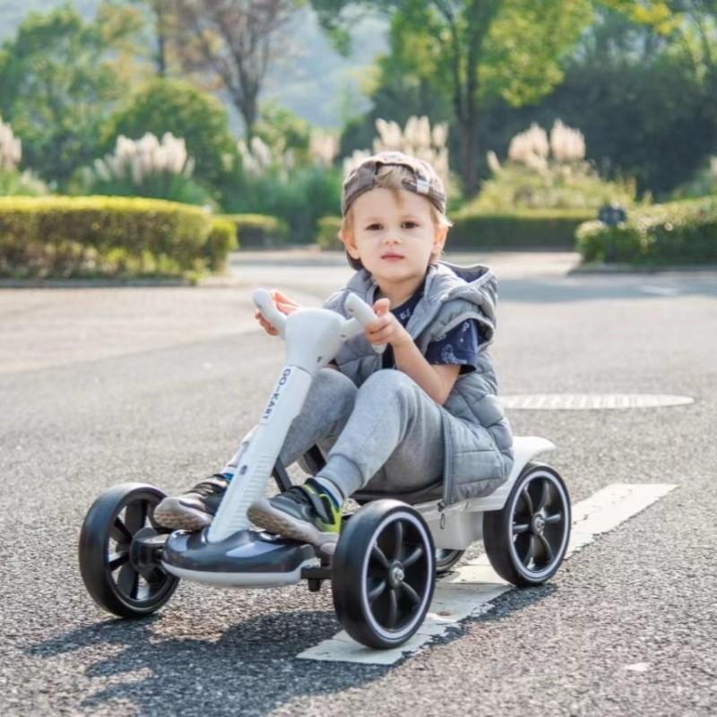 Electric Go Kart  – Adjustable Ride On Toy for Ages 3-8 – Go Karts for Young People 6V Four-wheel Balancing Car Young Electric Go Kart With LED Lights