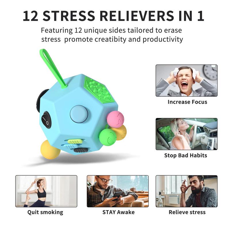 12-sided Finger Relaxation Toy Cube, Finger Fidget Toy, Creative Stress Relief Toy For Players