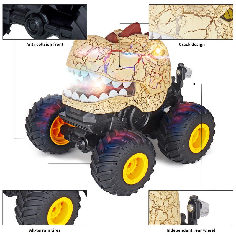 Dinosaur Remote Control Car, Light & Sound,360° Rotating RC Car Dinosaur Truck Toys with Spray,Remote Control Car,RC Truck,2.4GHz All Terrain RC Cars for Boys Age 4-7, Birthday Gifts for Kids 3-5 6 7 8-12 All Terrain Indoor Outdoor