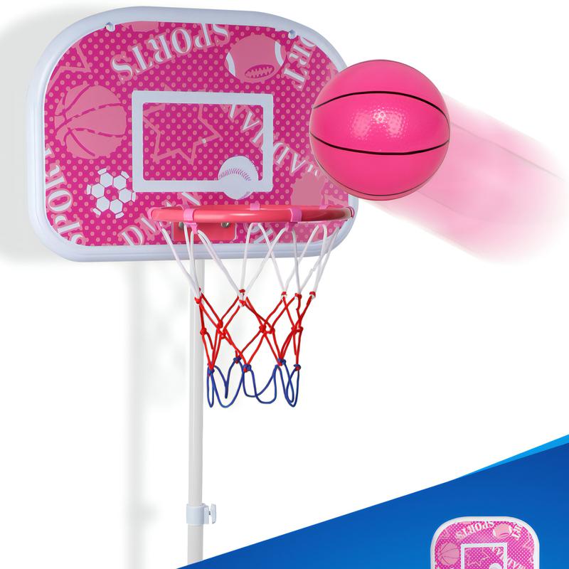 Geyiie Toddler Basketball Hoop for Kids Boys Girls Portable Goals Indoor Outdoor Play Outside Backyard Toys for 3 4 5 6 Year Old Birthday Gift