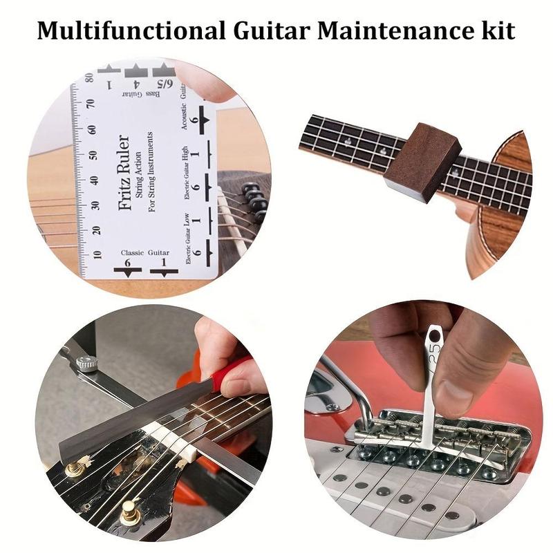 Guitar Repairing Maintenance Tool Kit with Carry Bag, 72pcs set Large Care Set of Tools for Acoustic Guitar Electric Guitar Ukulele Bass Banjo