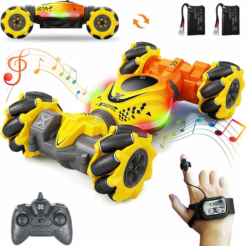 RC Car, 2.4GHz 4WD Gesture Sensing RC Stunt Car Toys for 6-12 yr Boys Girls, Drift Hand Controlled Remote Control Twist Cars Offroad 360° Rotation with Lights Music for Birthday Gifts Gesture Sensor