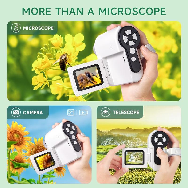 Microscope for Kids, [3-in-1] 1000X Handheld Mini Scope with 2