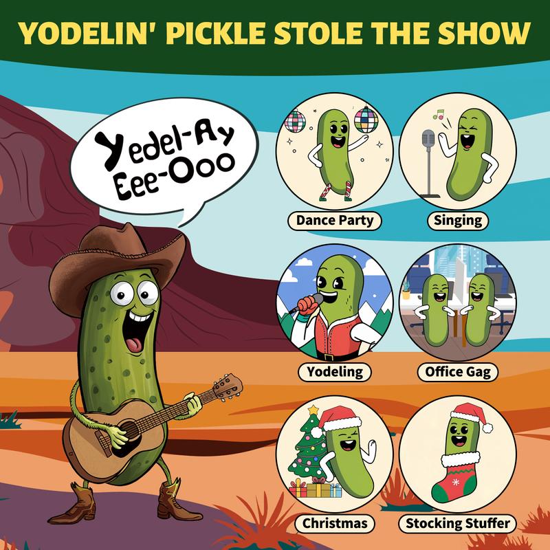 A AIFAMY Yodeling Pickle - Singing Cucumber Toy - Funny Gag Gift Idea for Adults Friends and Family