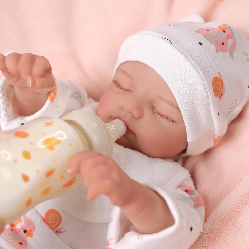 BABESIDE Lifelike Reborn Baby Dolls Gril Peach - 17inch Soft Body Realistic- Newborn Baby Dolls Real Life Baby Dolls Sleeping with Gift Box for Kids Age 3+