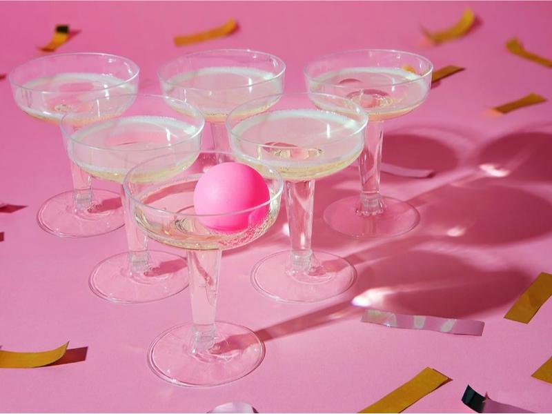 Talking Tables Prosecco Adult Drinking Includes Ping Pong Balls | Games for Bachelorette Party, Girls Night, Birthday, Bridal Shower, NYE, Cham, 12 Glasses