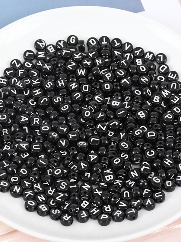 Letter Pattern Beads, 100pcs set Fashionable Beads for DIY Necklace & Bracelet, DIY Jewelry Making Accessories for Women & Girls