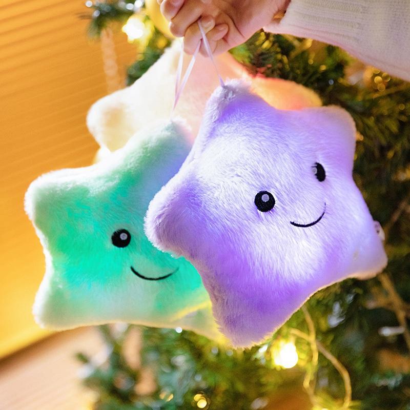 Luminous Star Pillow Plush Toy, Cute Star Shaped Plush Toy, Soft Plush Toy for Home & Office, Perfect Gift for Birthday & Holiday, Get Two Three Number 5 Batteries By Yourself