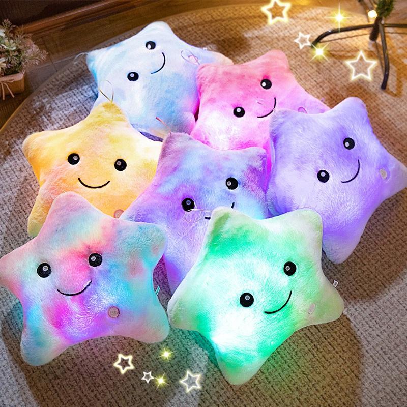 Luminous Star Pillow Plush Toy, Cute Star Shaped Plush Toy, Soft Plush Toy for Home & Office, Perfect Gift for Birthday & Holiday, Get Two Three Number 5 Batteries By Yourself