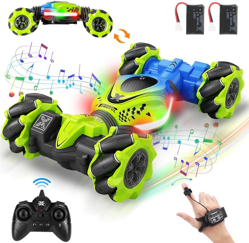 RC Car, 2.4GHz 4WD Gesture Sensing RC Stunt Car Toys for 6-12 yr Boys Girls, Drift Hand Controlled Remote Control Twist Cars Offroad 360° Rotation with Lights Music for Birthday Gifts Gesture Sensor