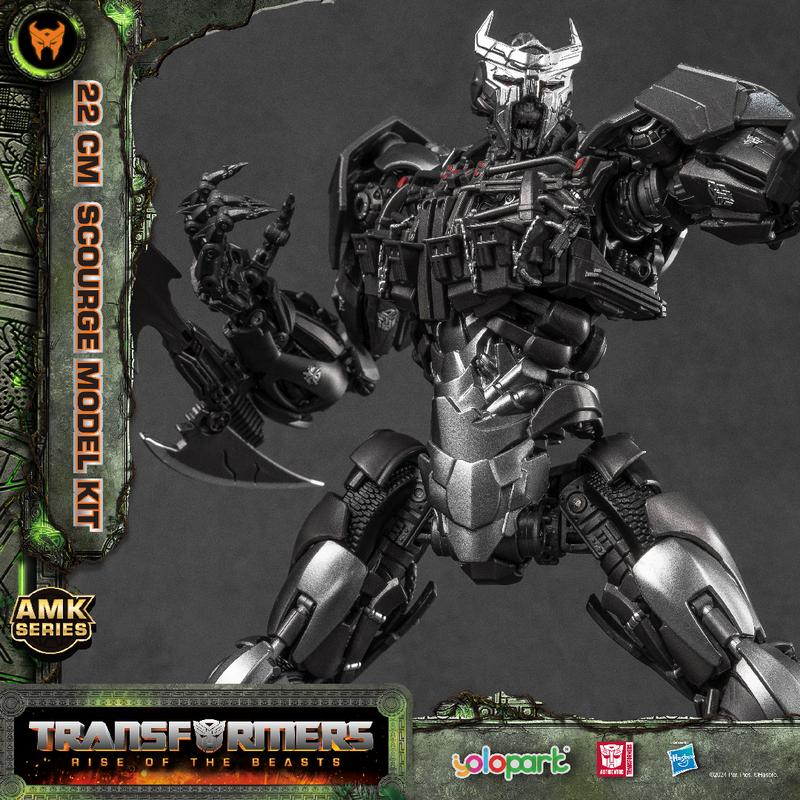 Transformers Toys: Scourge Action Figure - Rise of the Beasts - 8.66 Inch Pre-assembled Model Kit from the YOLOPARK AMK Series