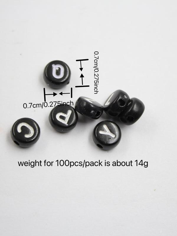 Letter Pattern Beads, 100pcs set Fashionable Beads for DIY Necklace & Bracelet, DIY Jewelry Making Accessories for Women & Girls