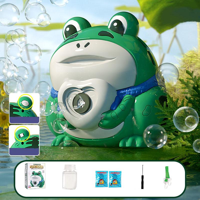 Electric Frog, Electric Bubble Gun, Automatic Bubble Camera, Children's Cartoon Bubble Blowing Camera, Lighting, Music, Frog, Birthday Gift, Children's Gift, Christmas Gift