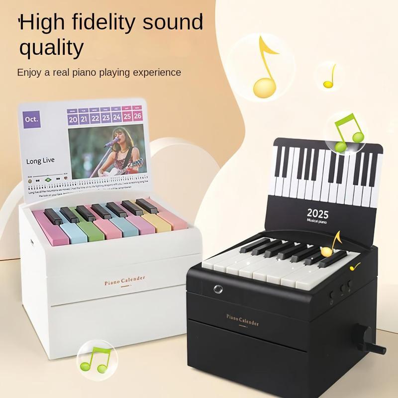 Rechargeable Playable Piano Calendar 2025– 52 Songs, Mini Piano with Sheet Music & 28 Cards, Ultimate Christmas Gift for Music Lovers, Family & Friends