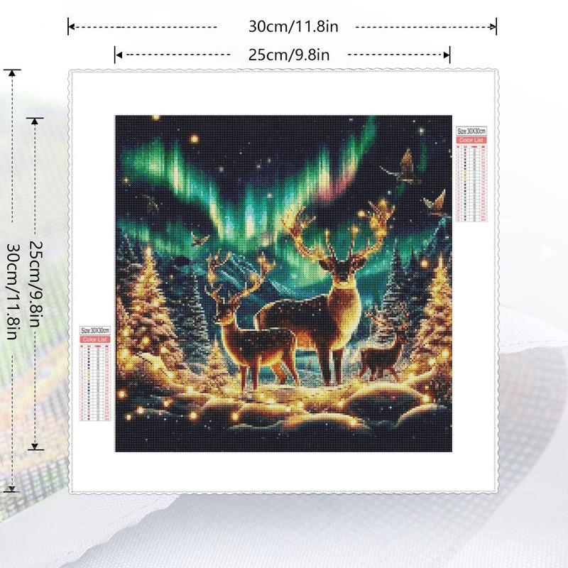 Deer Pattern DIY Diamond Arts Colorful Painting Kit without Frame, DIY 5D Diamond Decor Painting by Numbers Kit, Wall Art Decor for Home Living Room Bedroom