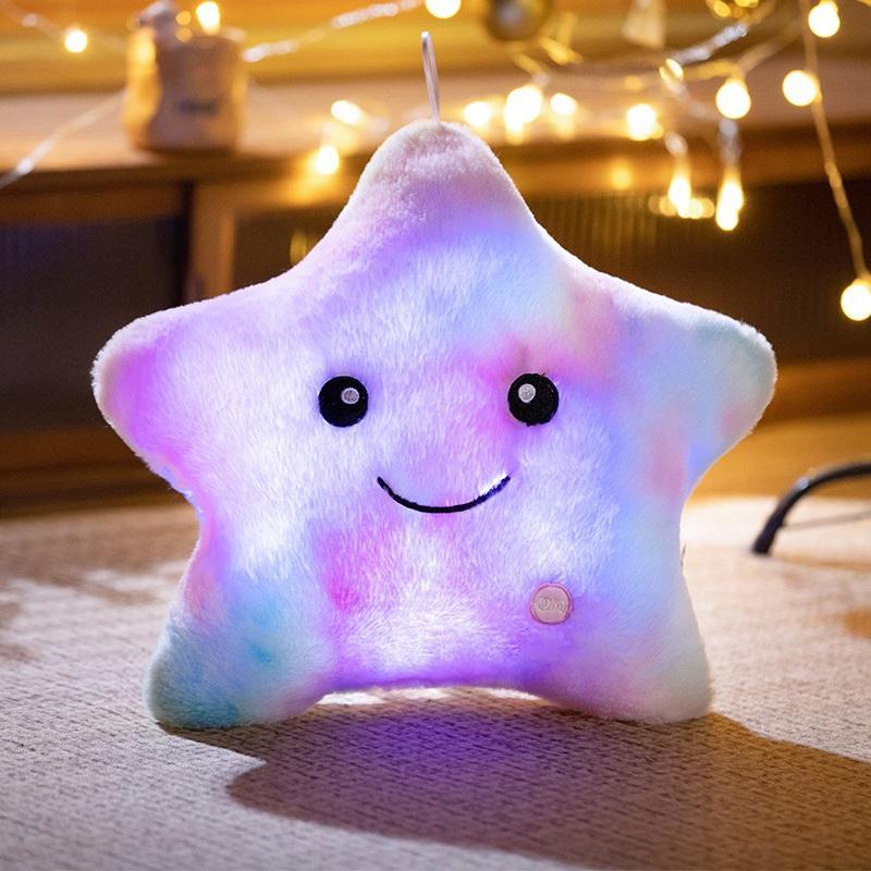 Luminous Star Pillow Plush Toy, Cute Star Shaped Plush Toy, Soft Plush Toy for Home & Office, Perfect Gift for Birthday & Holiday, Get Two Three Number 5 Batteries By Yourself